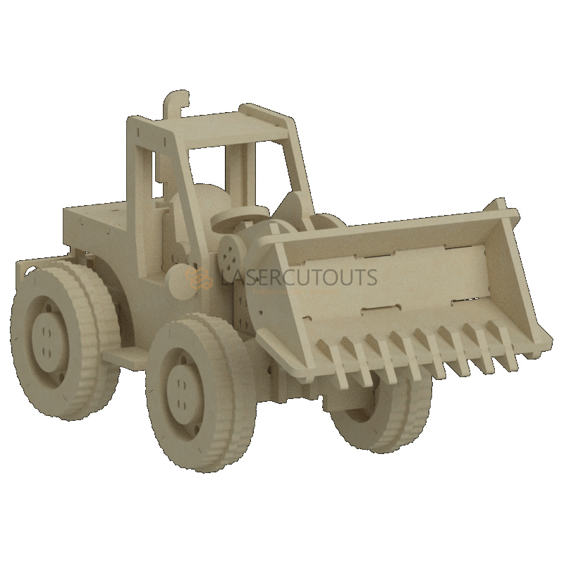 3mm Tractor Dozer 3D Puzzle Template