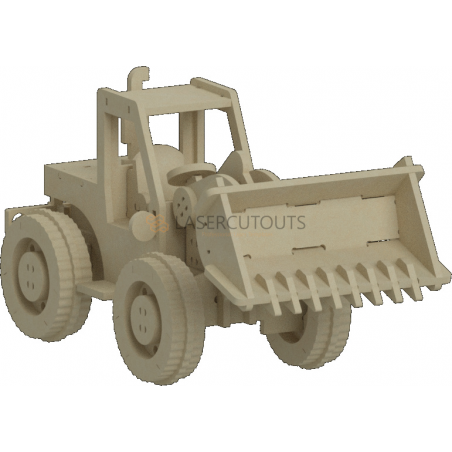 3mm Tractor Dozer 3D Puzzle Template