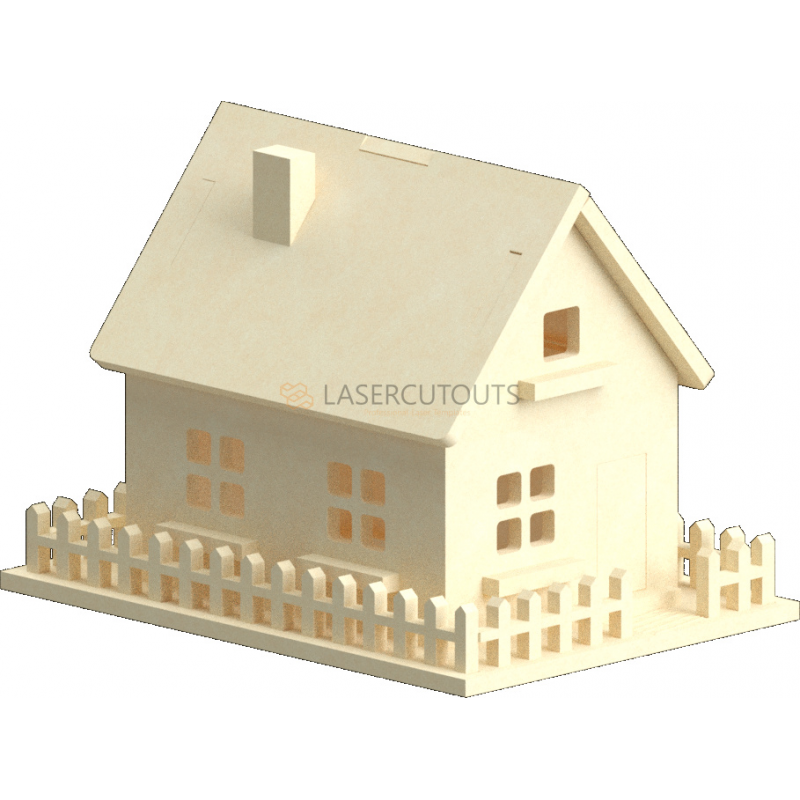 3mm House 3D Puzzle Template