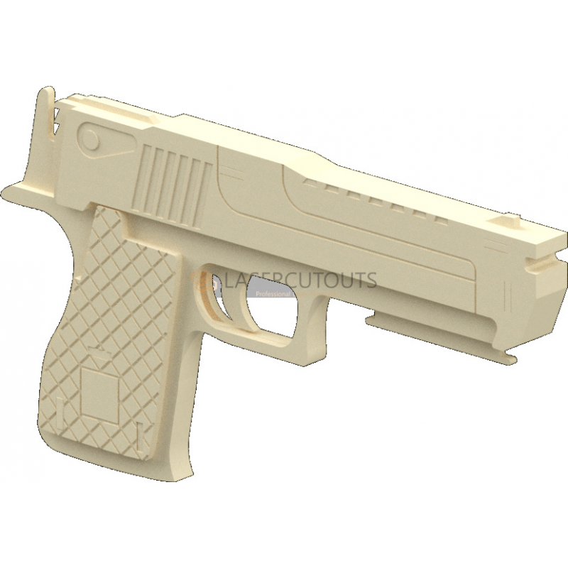 3mm Elastic Gun 3D Puzzle Template